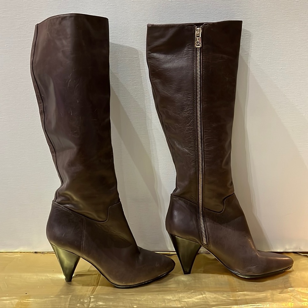 Michael Kors Taupe Leather “Greenwich” tall boot, size 7, excellent condition.